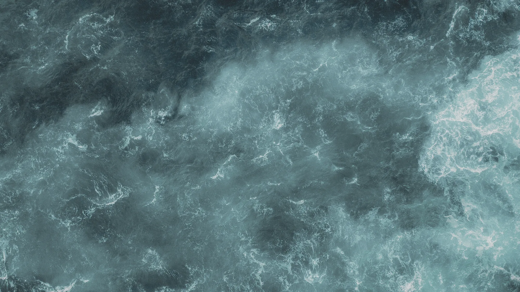 Turbulent open ocean seen from above